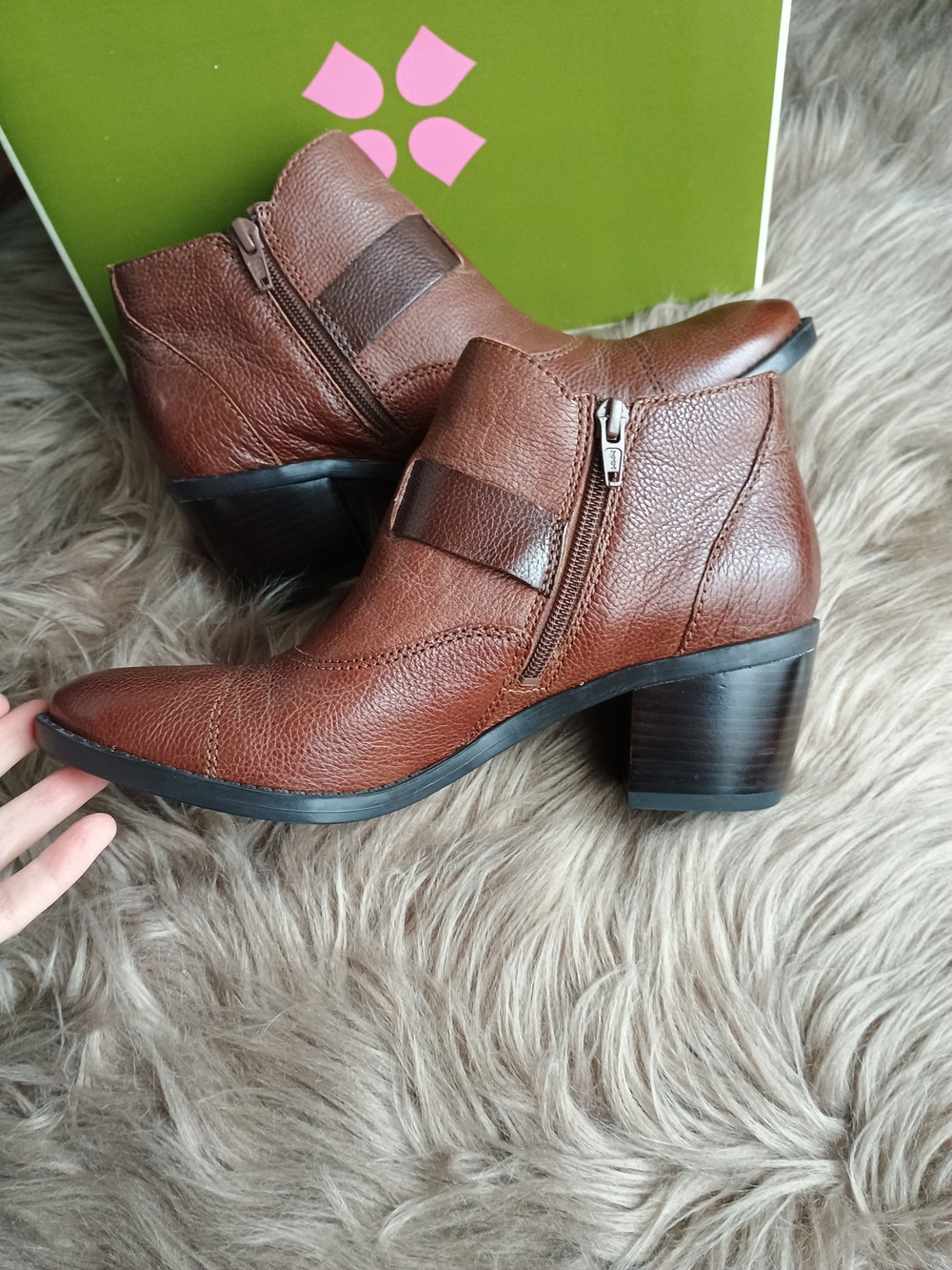 Naturalizer Women's Brown Leather Ankle Boots with Buckle - Picture 3 of 11